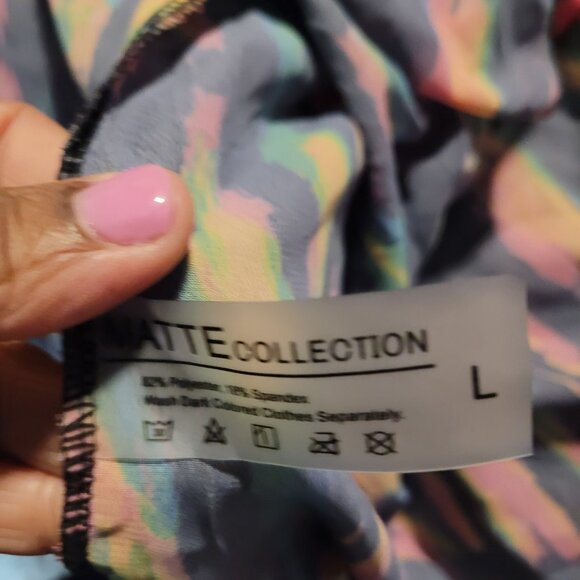 Matte Collection, Large, Black multi-colored Floor Length Duster Coverup - Picture 3 of 3